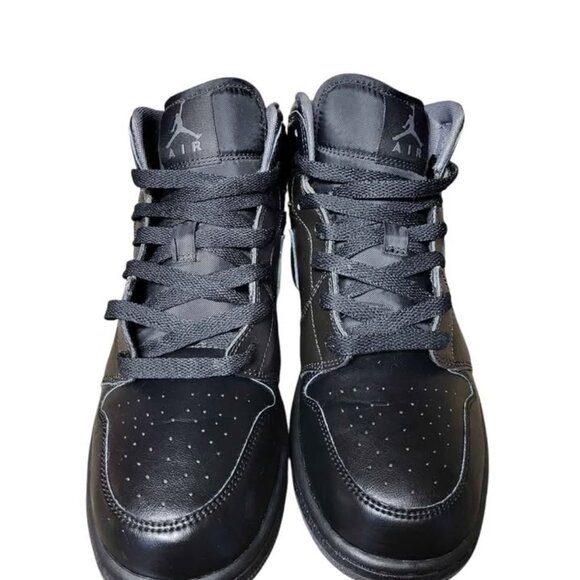 Nike Air Jordan 1 Mid Black on black Youth size 7 - Picture 6 of 6